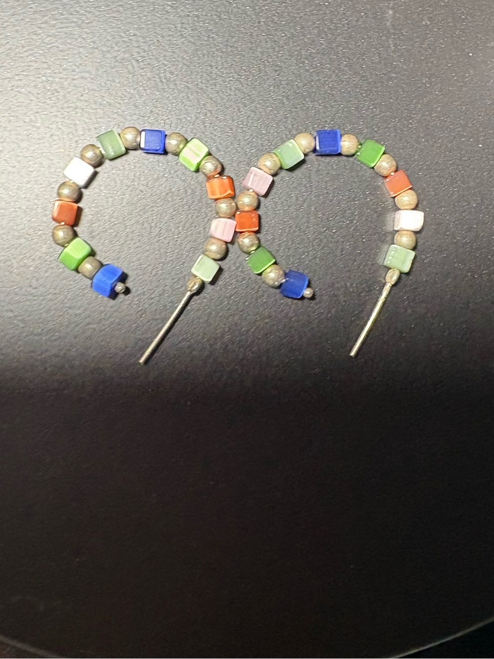 Sterling silver Beaded Hoop Earrings - Women Jewelry!